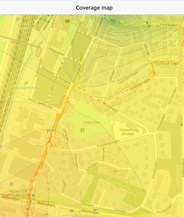 Wireless range coverage map